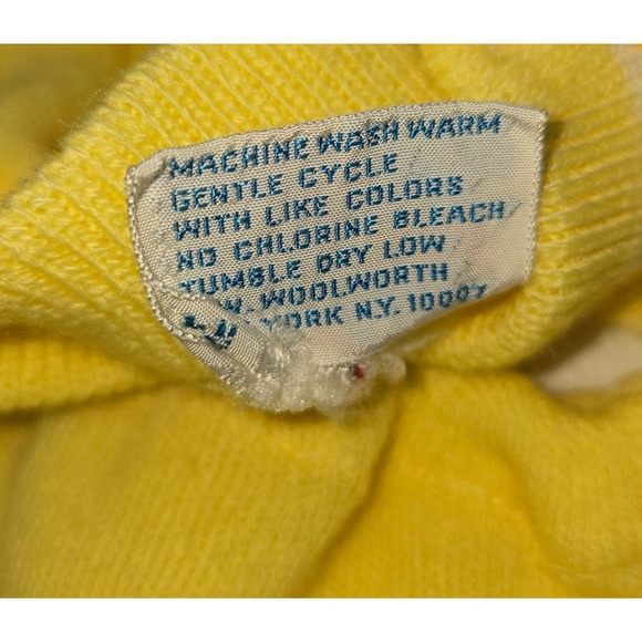 Vintage Baby Knitted Sweater Bootie Shorts Woolworth's 1960s Yellow Acrylic 6M - Picture 3 of 15